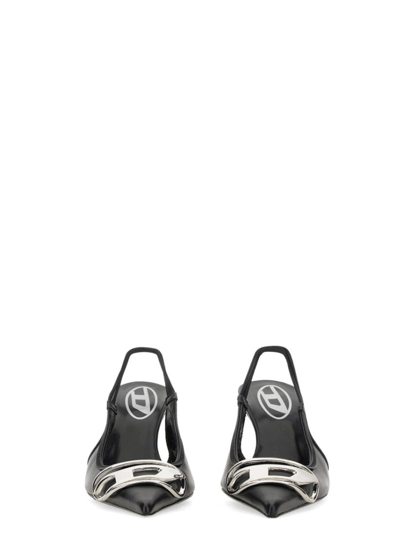 Diesel D-Venus Sb Leather Metallic Buckle Pumps