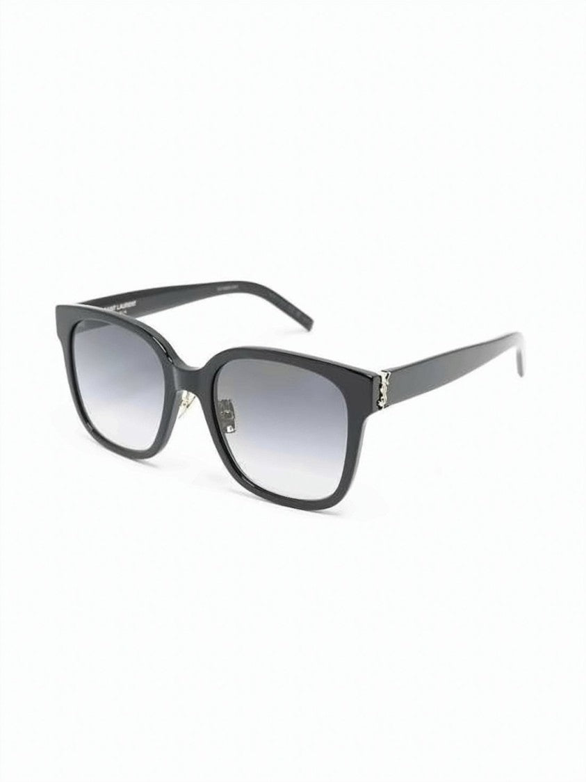Saint Laurent Black Acetate Gradient Lens Logo Sunglasses