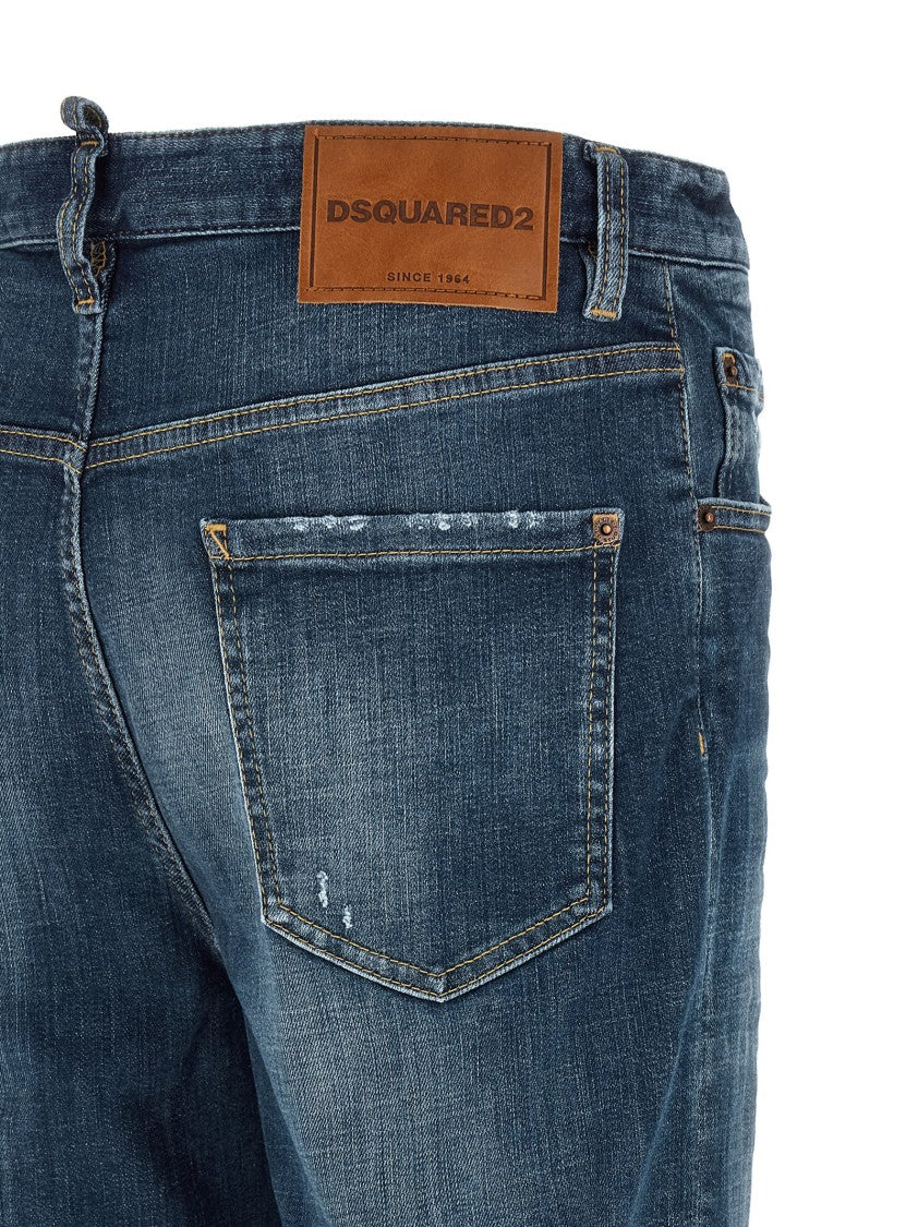 Dsquared2 Used-Effect Stonewashed Stretch Denim Jeans