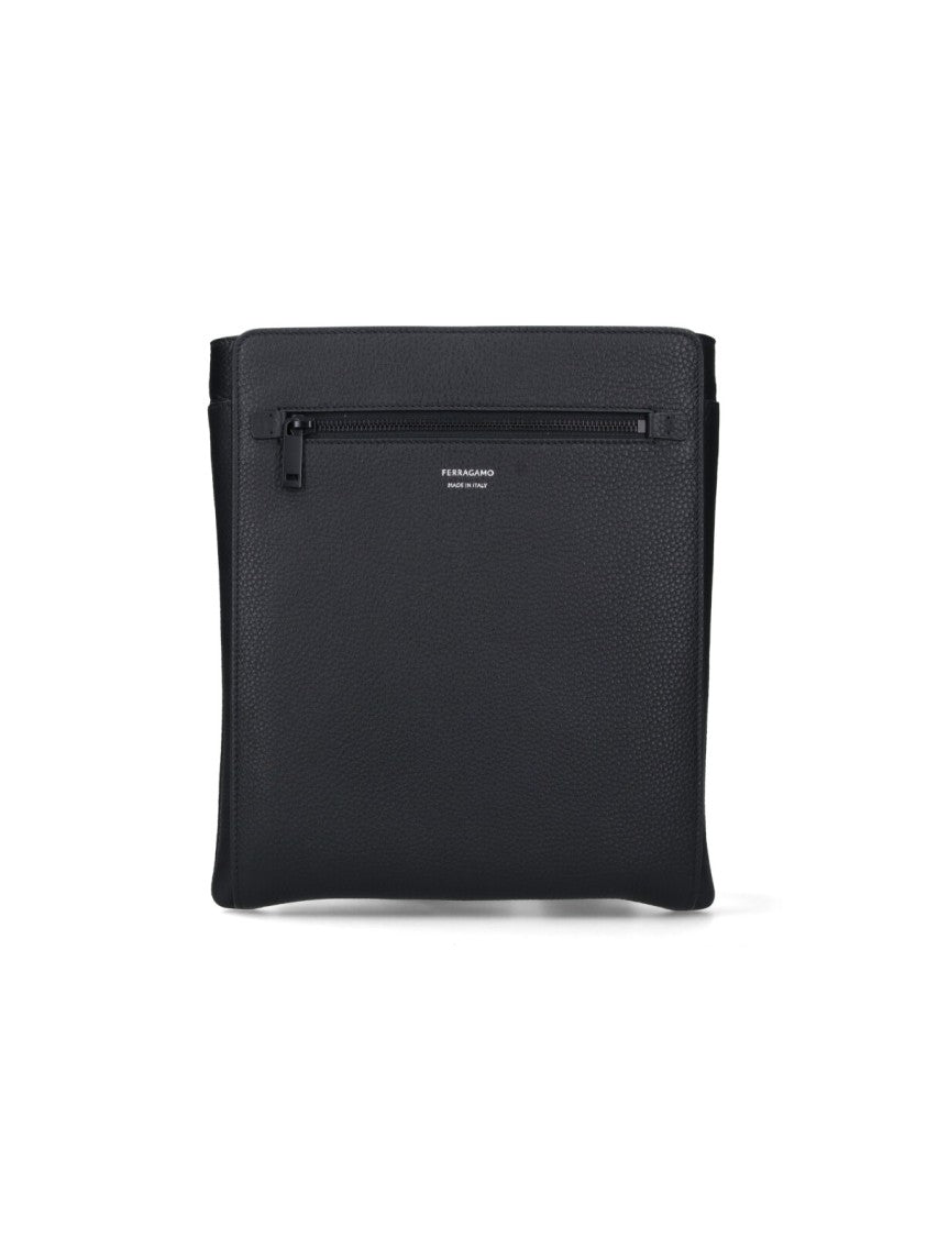 Ferragamo Logo Shoulder Bag – Black