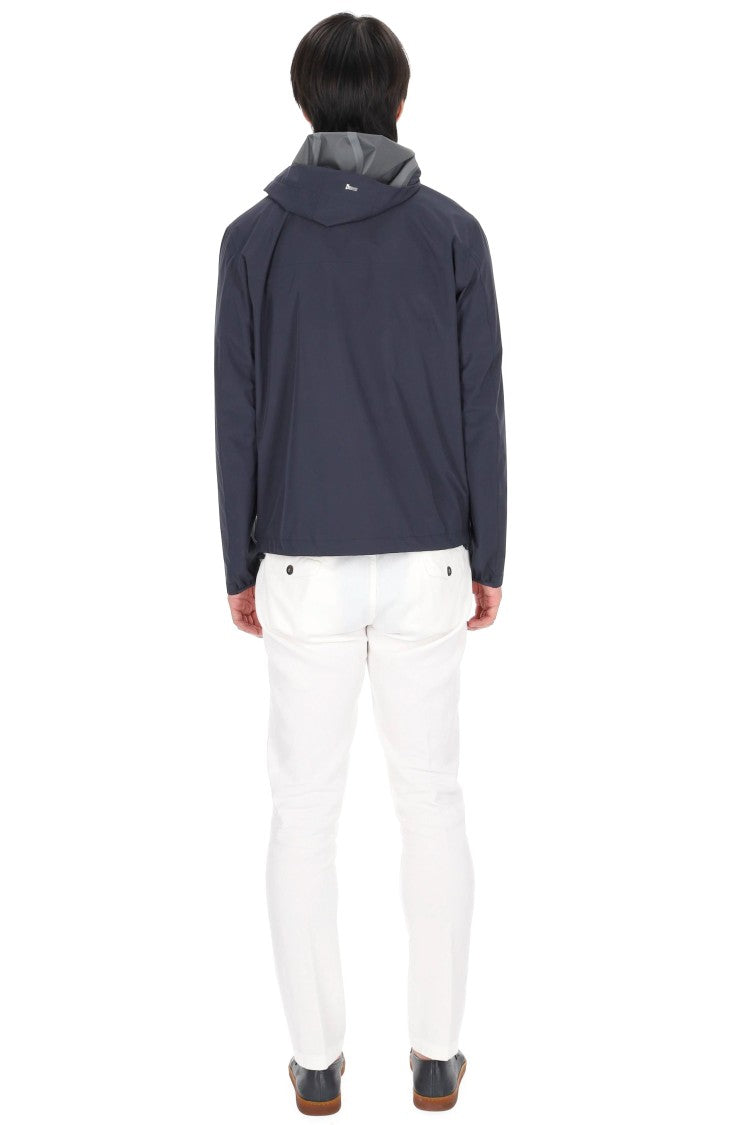 Herno Waterproof Short Technical Jacket With Removable Hood