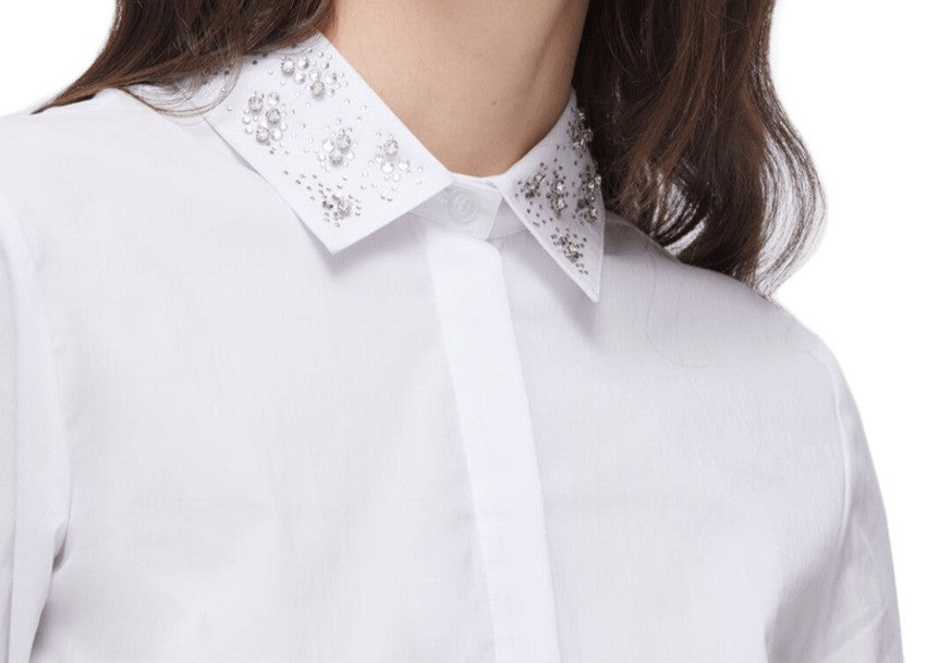 Liu Jo Slim-Fit Jewel-Embellished Poplin Shirt
