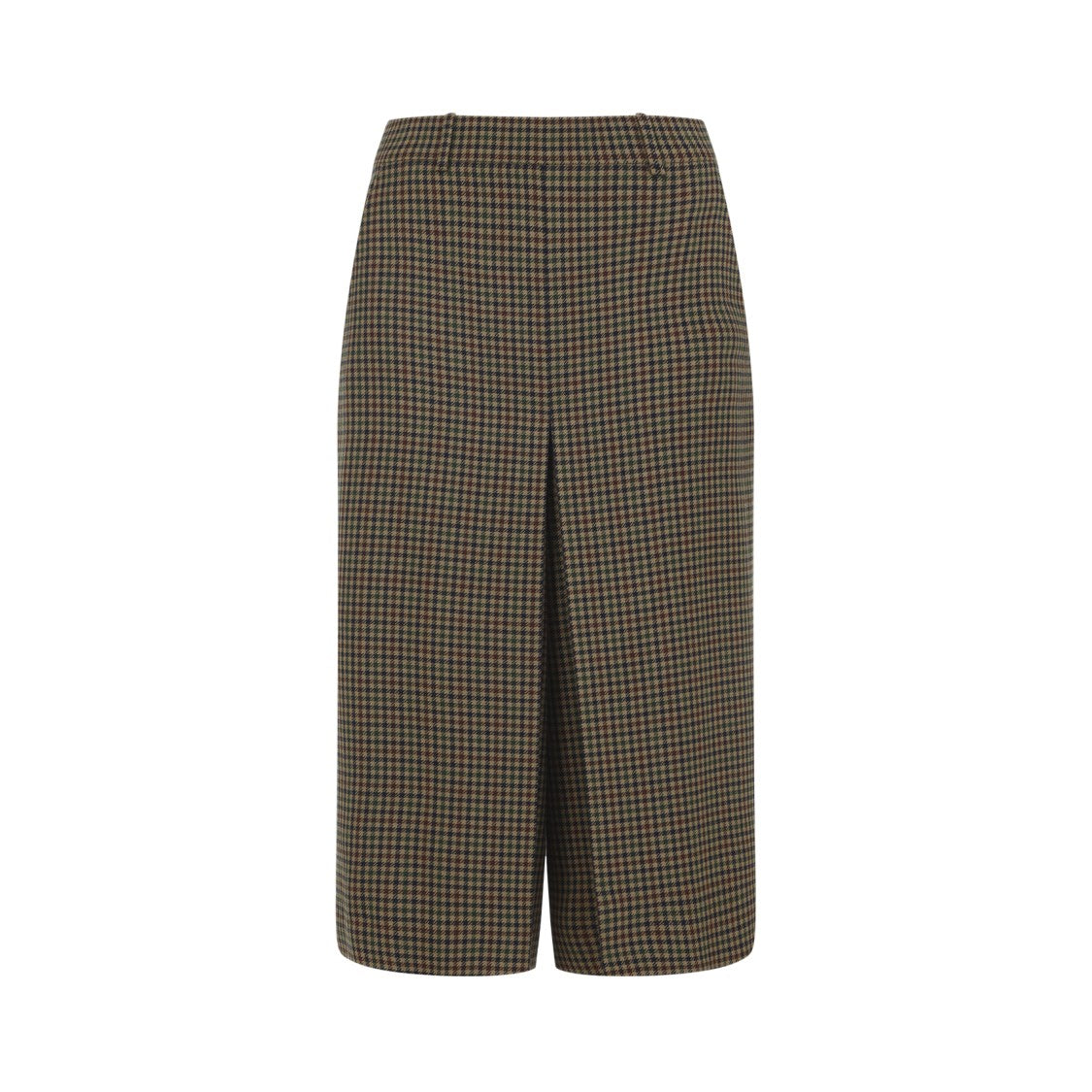 Saint Laurent Knee-Length Houndstooth Wool Skirt With Fitted Waistband
