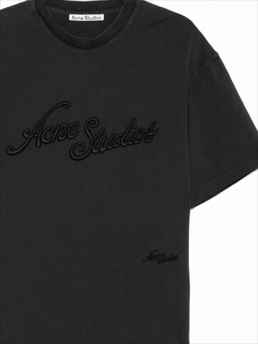 Acne Studios Boxy-Fit Cotton T-Shirt With Tonal Logo Embroidery
