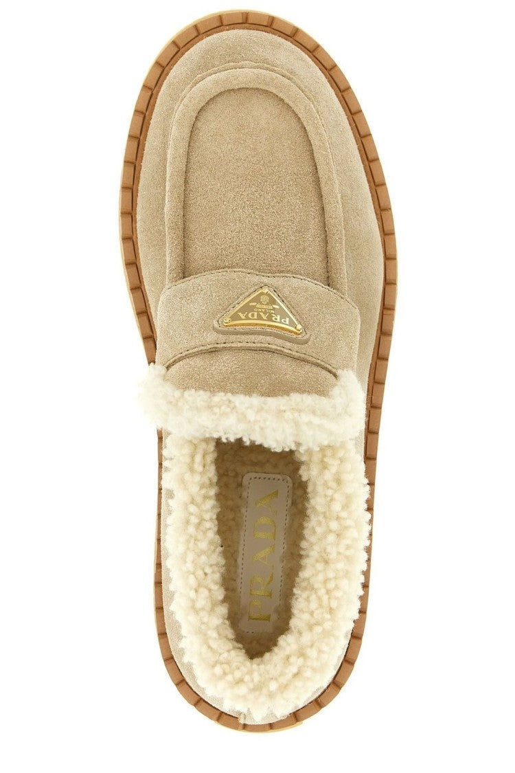 Prada Minimalist Flat Shoes With Rounded Toe And Low-Profile Sole