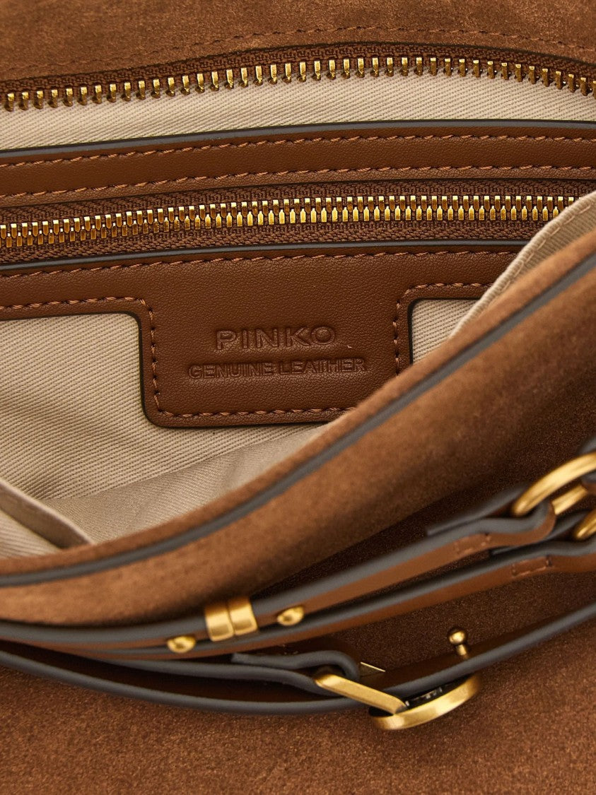 Pinko Mini Suede Gold Accents Handbag