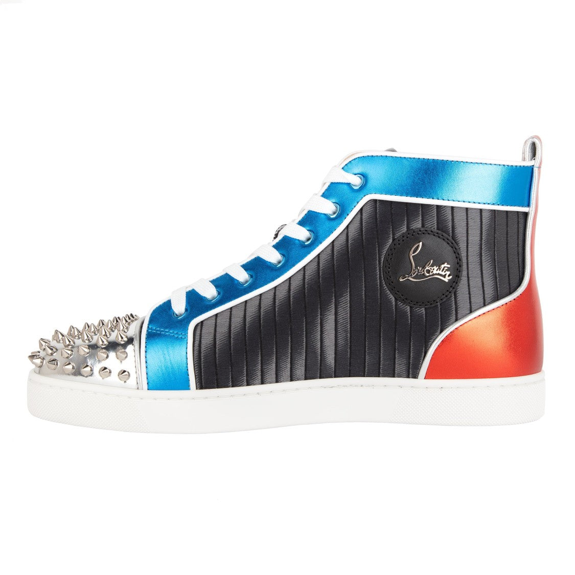 Christian Louboutin Lou Spikes Orlato Flat 'Pleated Metallic'