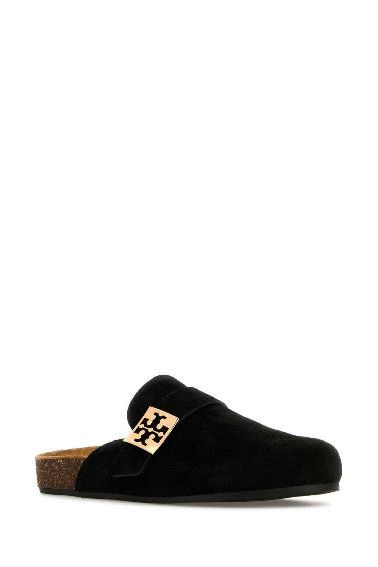 Tory Burch Black Suede Mellow Slippers