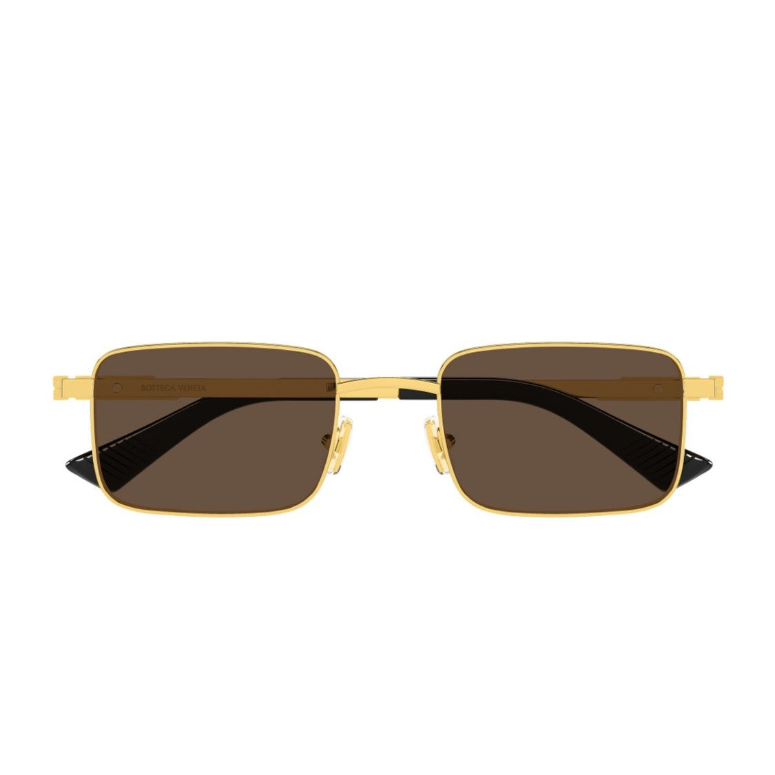 Bottega Veneta Gold Linea Ribbon Metal Rectangular Sunglasses