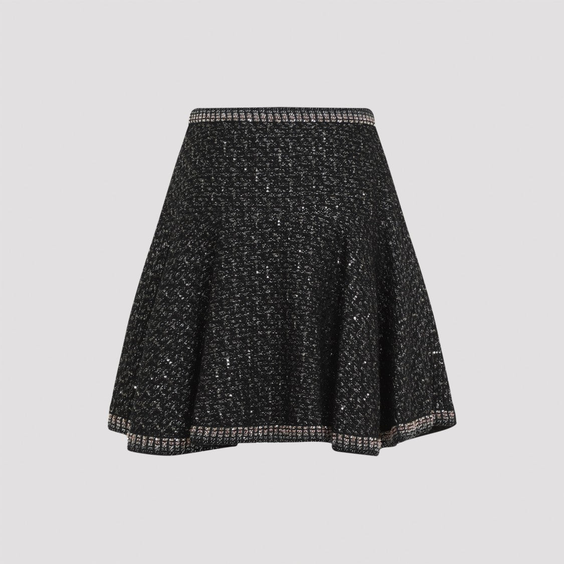 Giambattista Valli Mini Skirt With Fabric Blend And Gold Button Accents