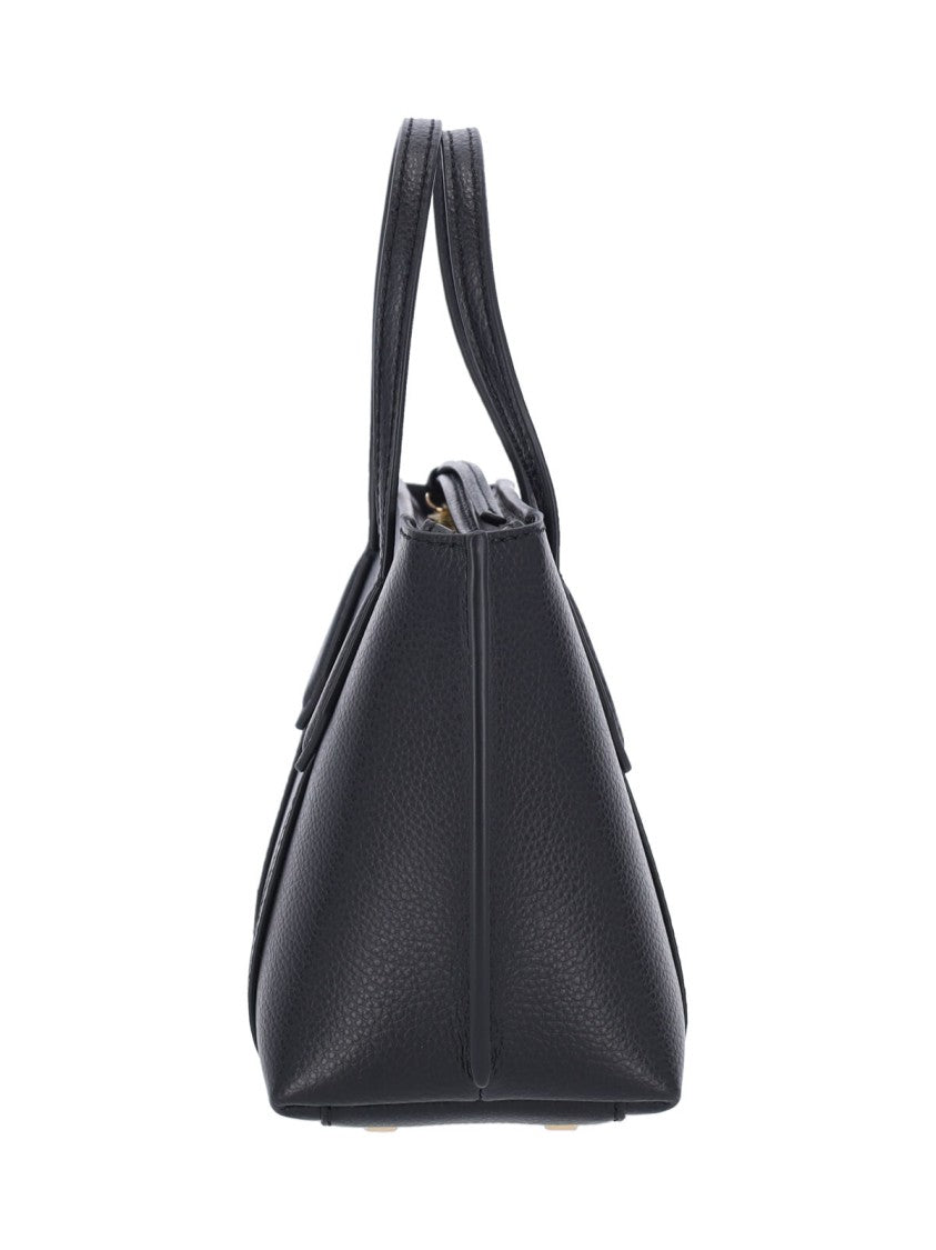 Tory Burch Structured Black Handbag With Detachable Shoulder Strap