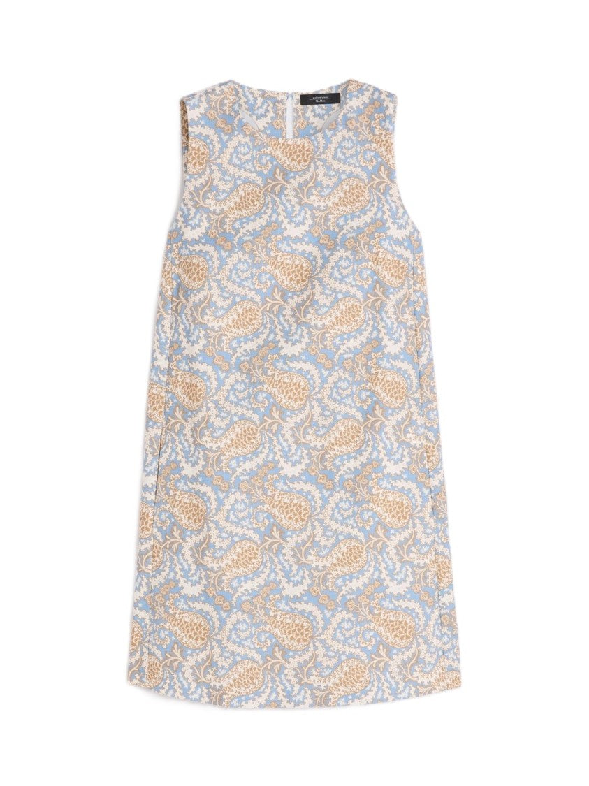 Max Mara Sleeveless A-Line Mini Dress With Paisley Pattern