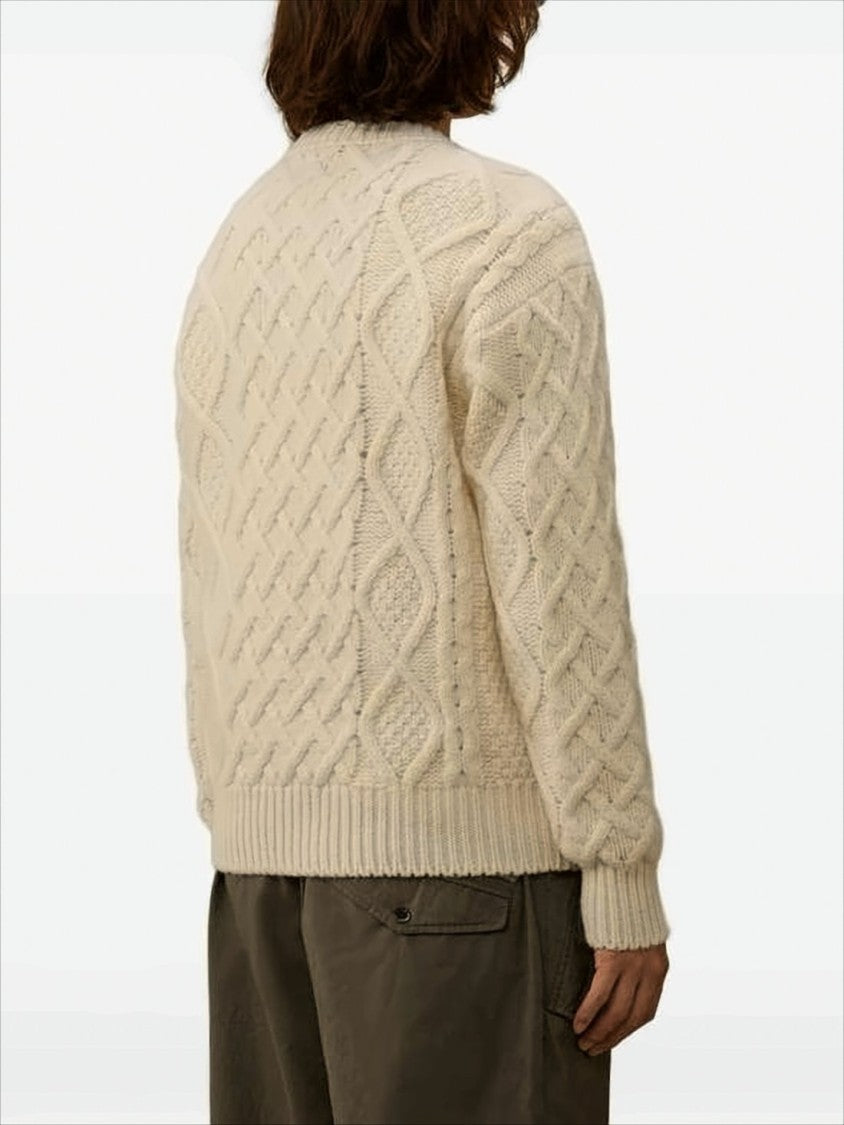C.P. Company Textured Knit Sweater With Embroidered Logo Detail