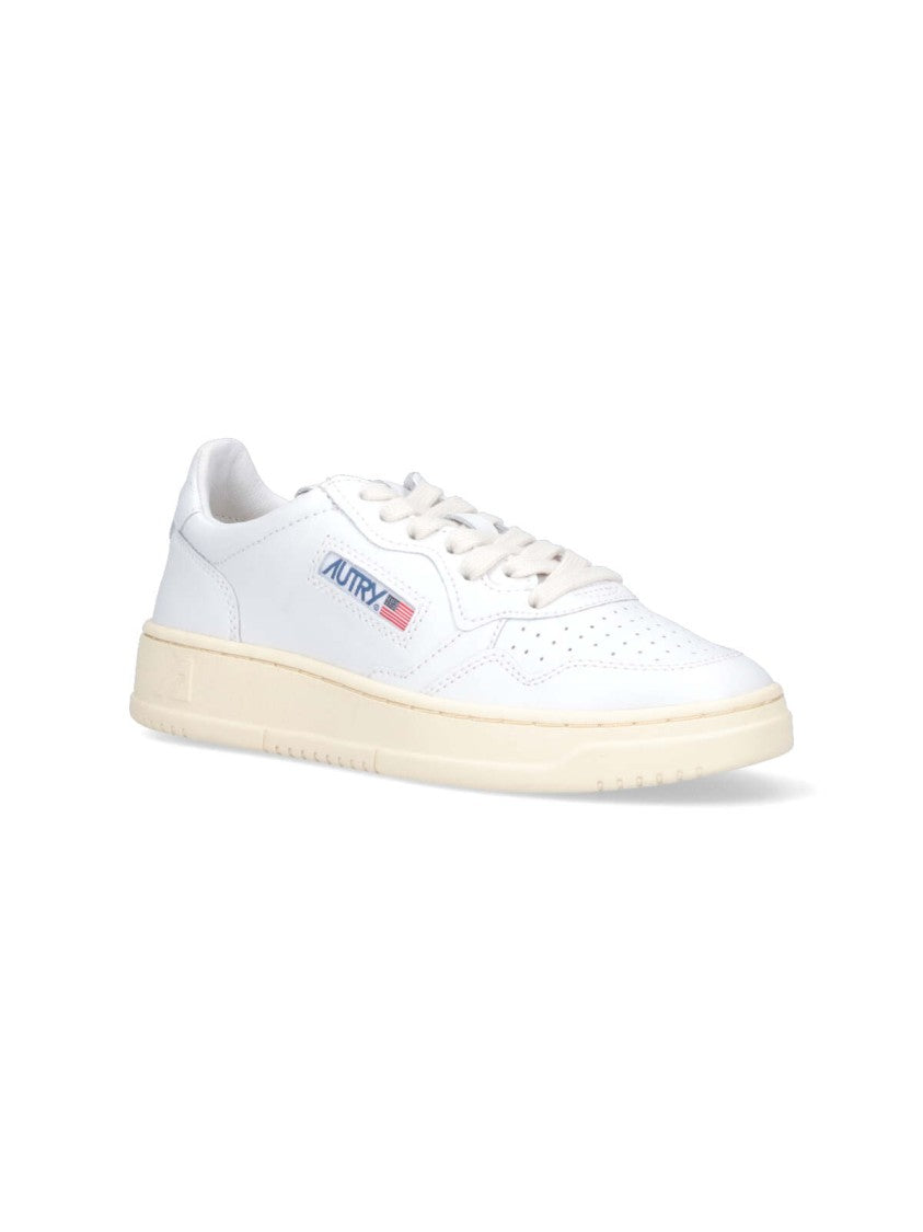 Autry Low-Top White Leather Sneakers With Rounded Toe