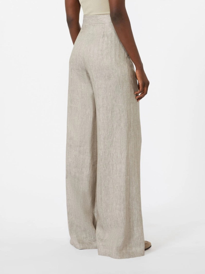 Max Mara Grey Mxmdeserto High-Waisted Wide-Leg Pants