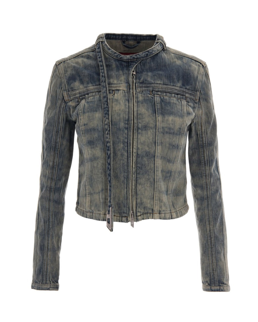Diesel Washed Vintage Denim Biker Jacket