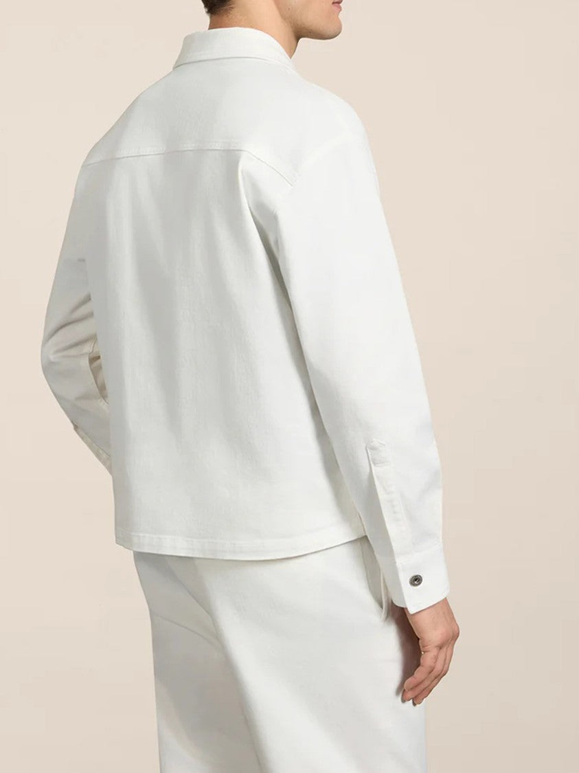 Pence White Tommy Button Up Cotton Jacket
