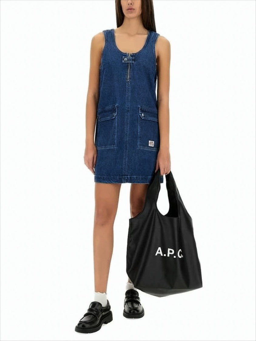 A.P.C. Sleeveless Short Denim Dress