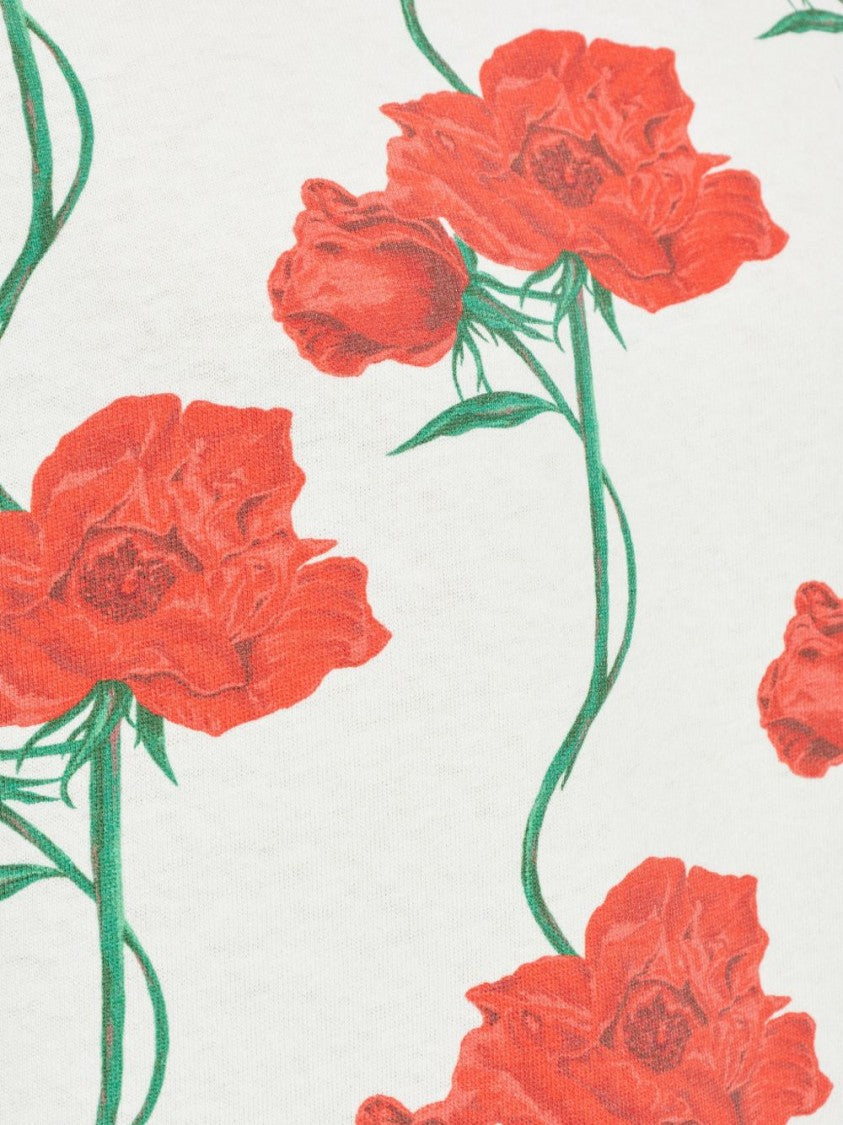 Kenzo Relaxed Fit Floral Print Silk T-Shirt