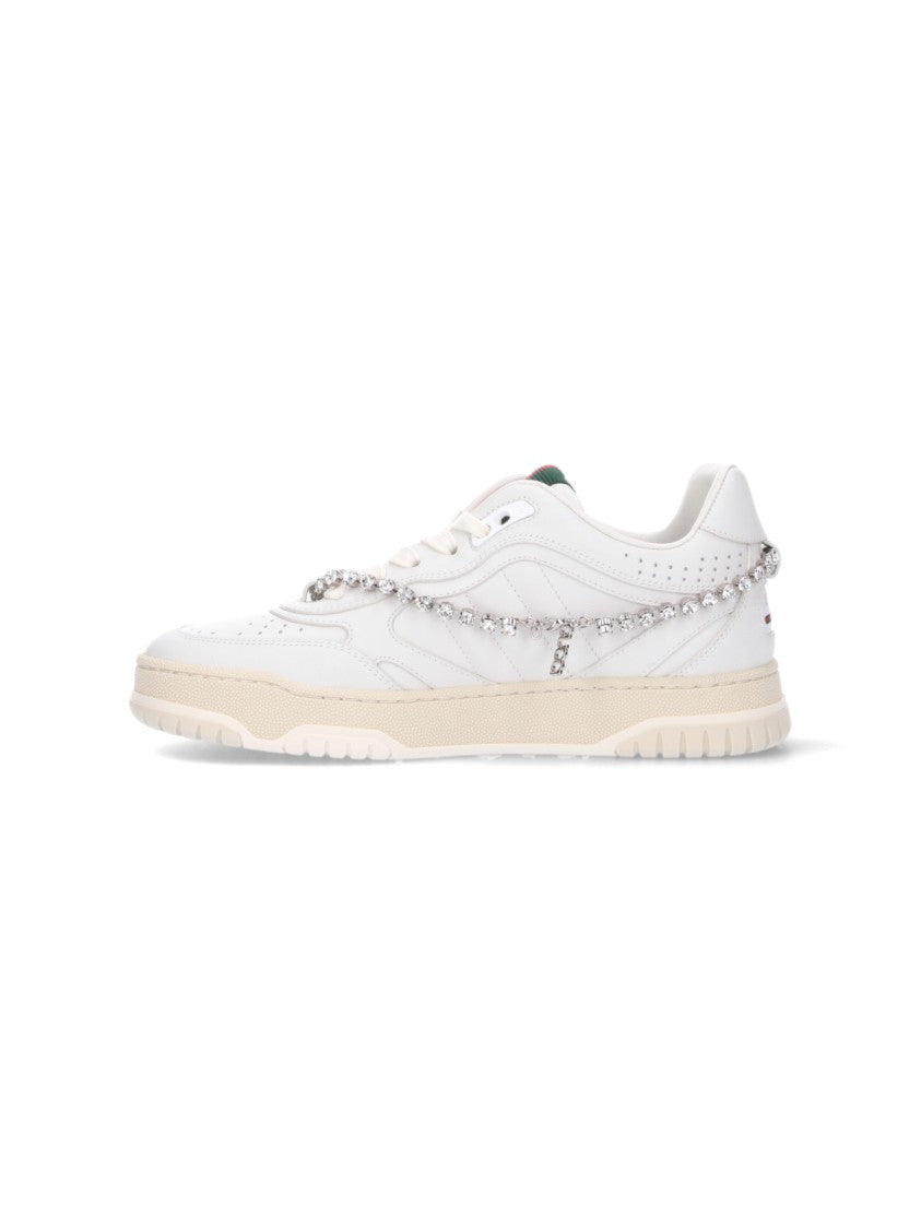 Gucci Re-Web' Sneakers With Crystals – White
