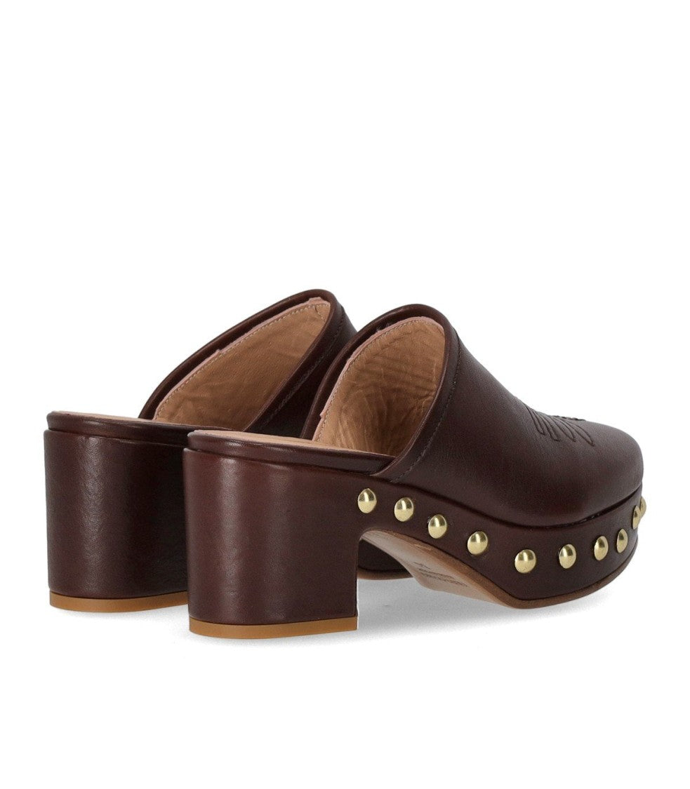 Duccio Del Duca Brown Heeled Clog