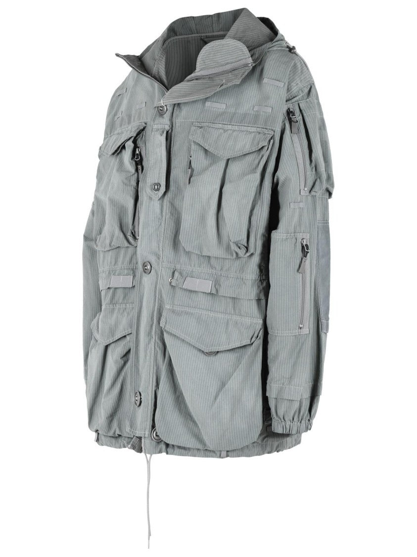 Maison Margiela Grey Green Cotton Blend Parka