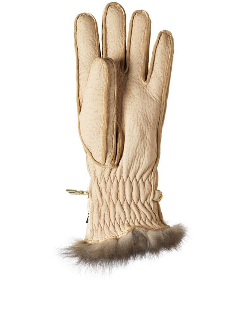 Restelli Light Beige Peccary Opossuy Gloves
