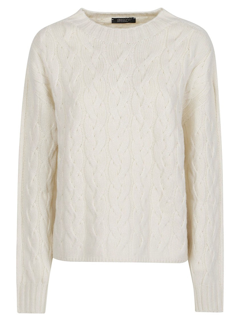Aragona Cable-Knit Cashmere Crewneck Sweater
