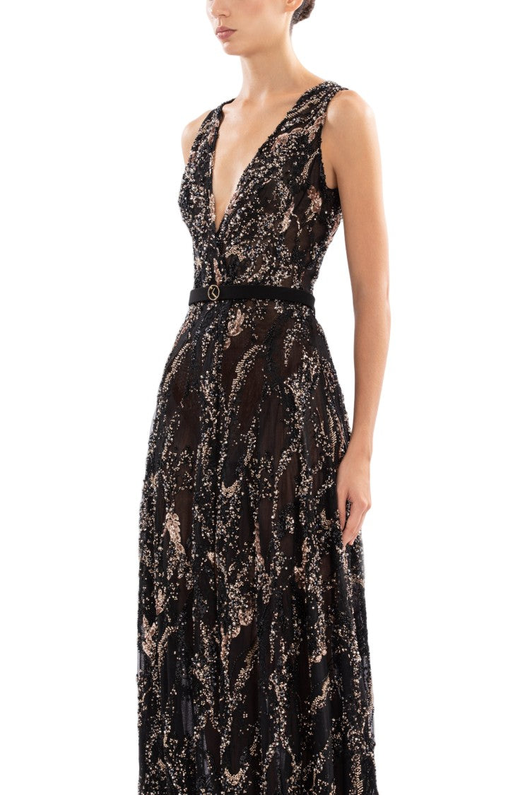 Saiid Kobeisy Embroidered Long Dress