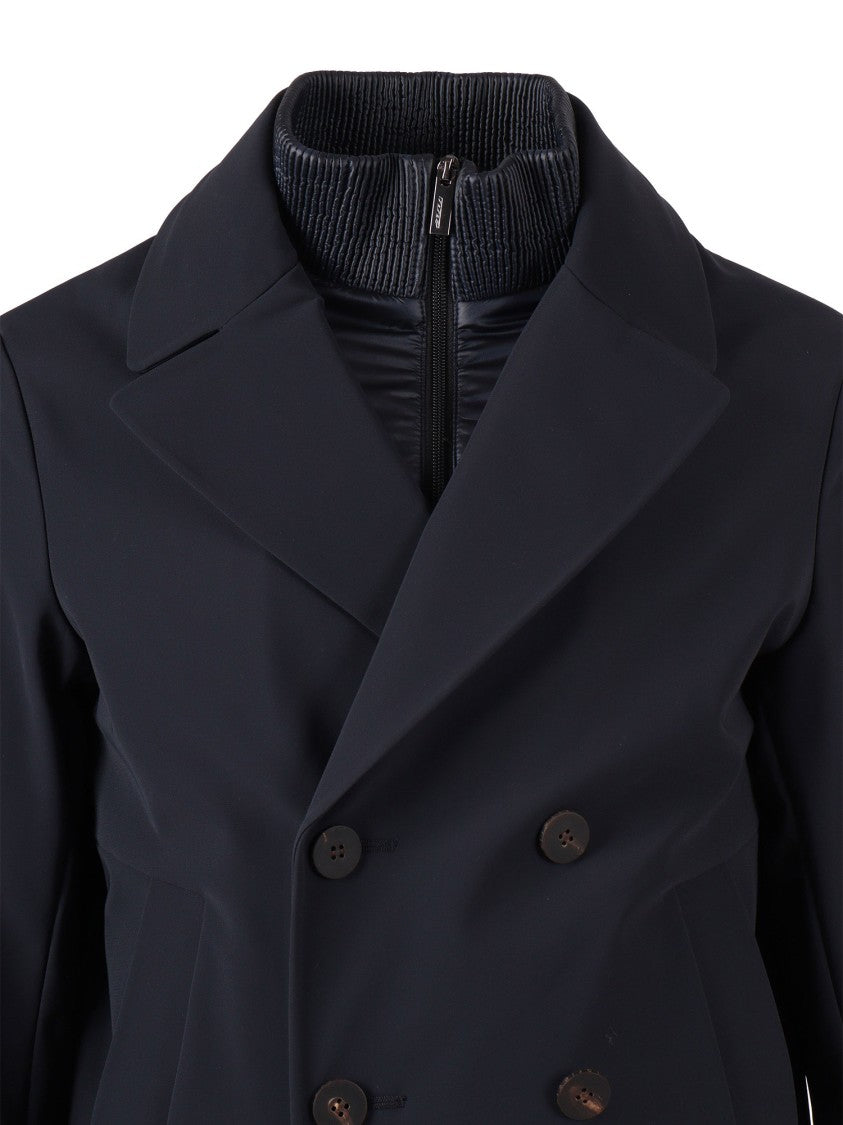 Rrd Thermo Peacoat Jacket With High Collar And Buttoned Closure