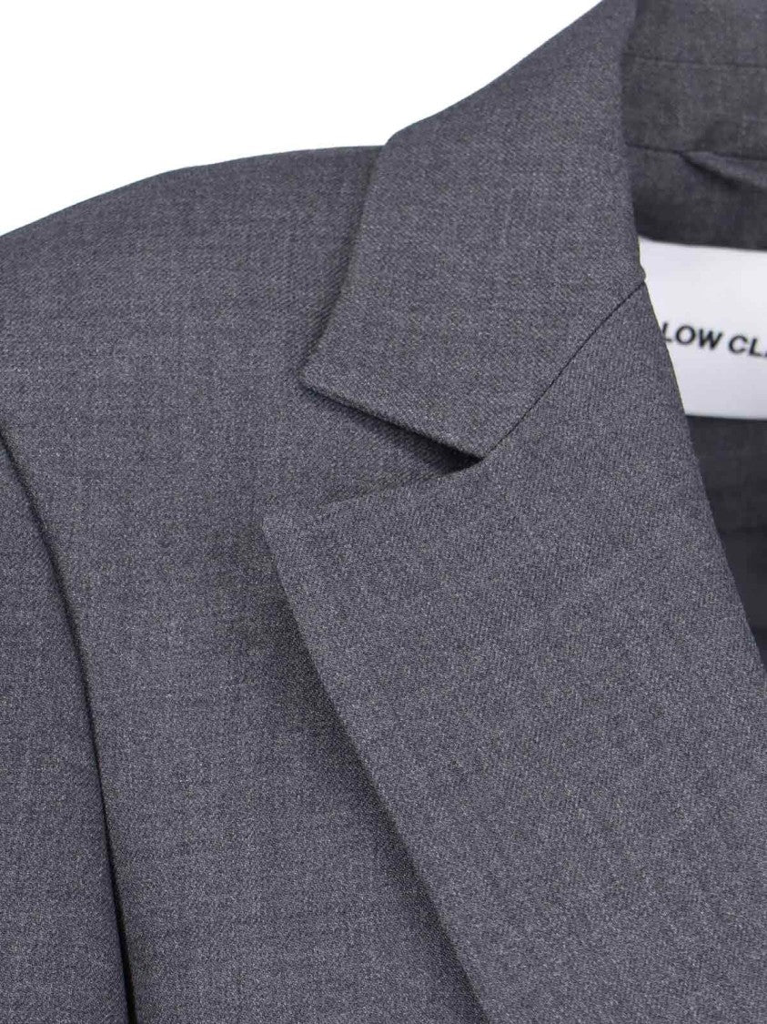 Low Classic Single-Breasted Wool Blazer – Grey