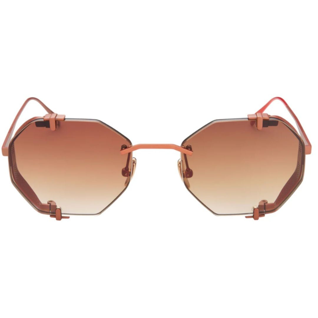 Vysen Sever Sv-4 Gradient Tint Octagonal Sunglasses With Titanium Frame