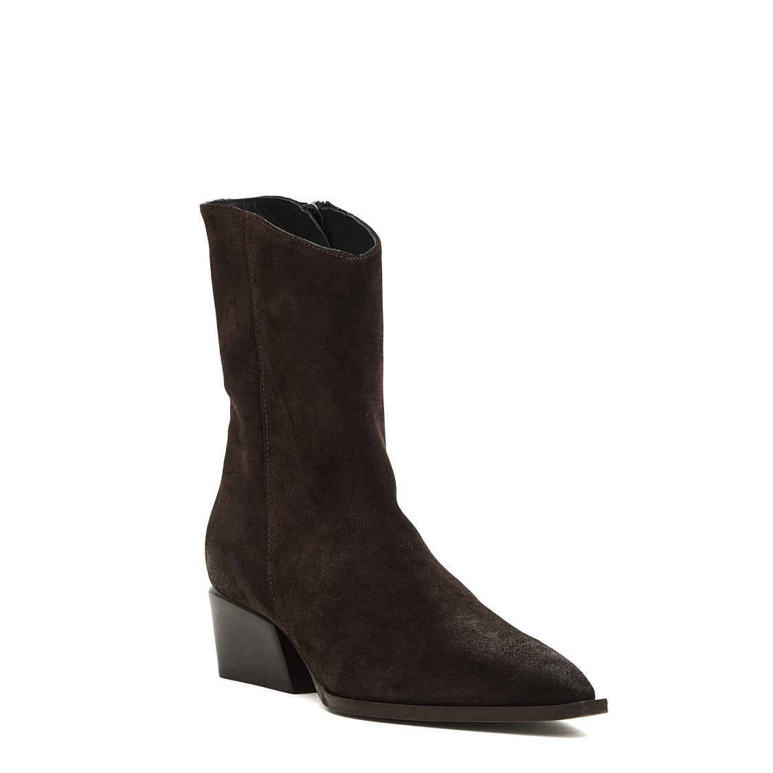 Poeve Brown Suede Texan Boot With Zipper