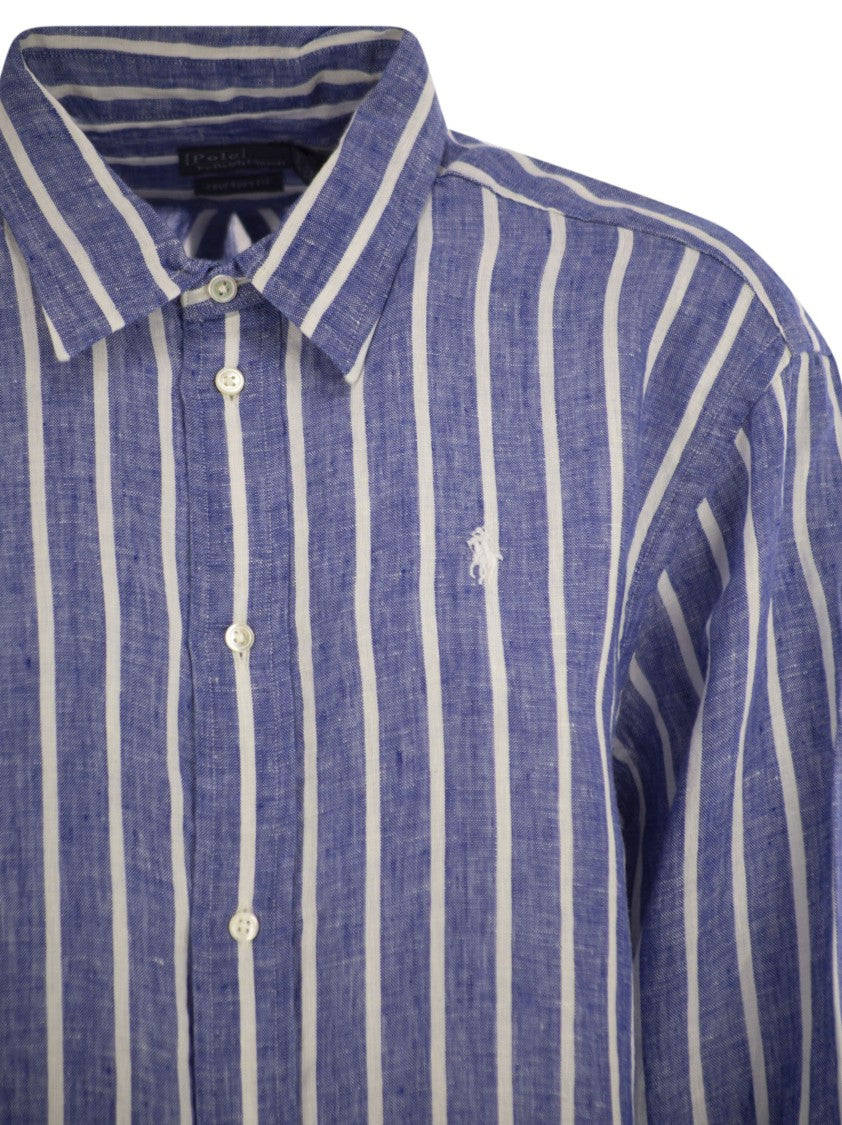 Polo Ralph Lauren Wide And Short Vichy Linen Shirt