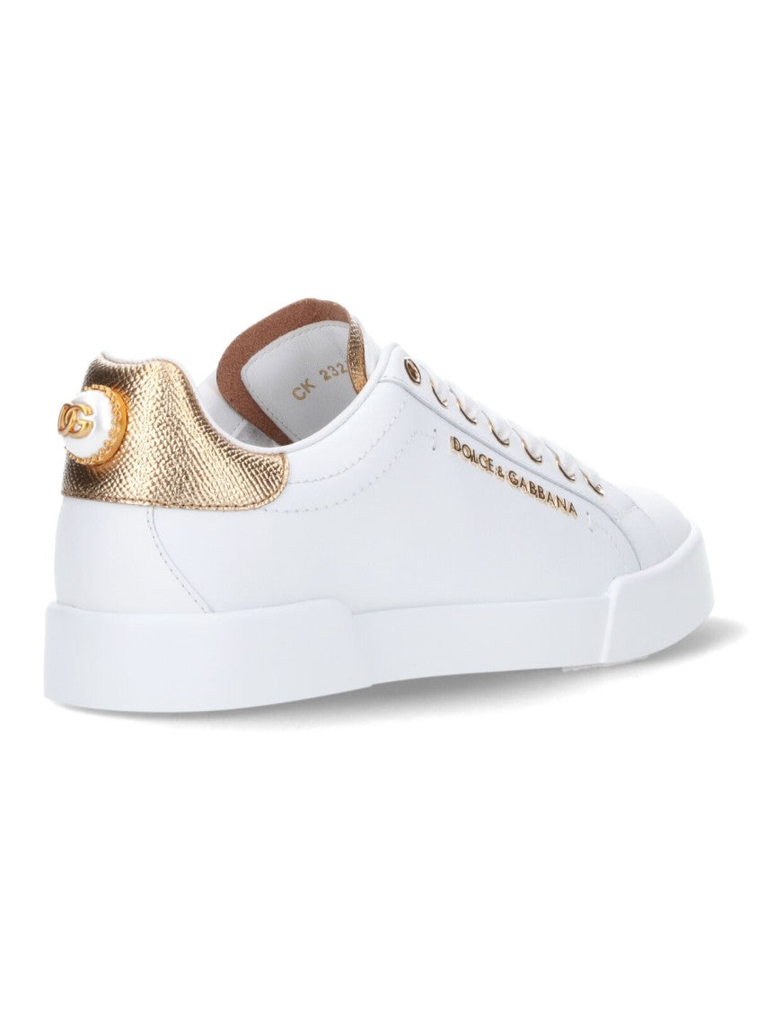 Dolce & Gabbana Portofino Sneakers With Pearl Detail