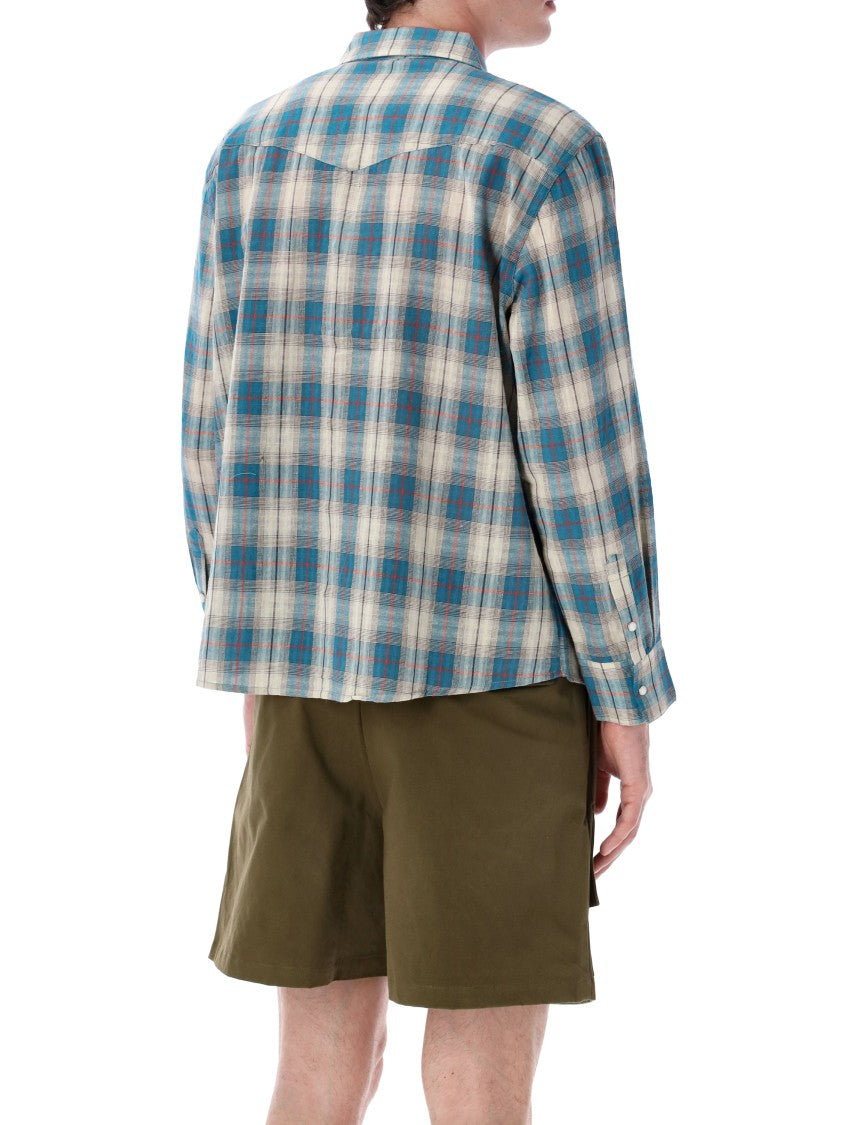 Found Checkered Long-Sleeve Texana Shirt With Flap Pockets