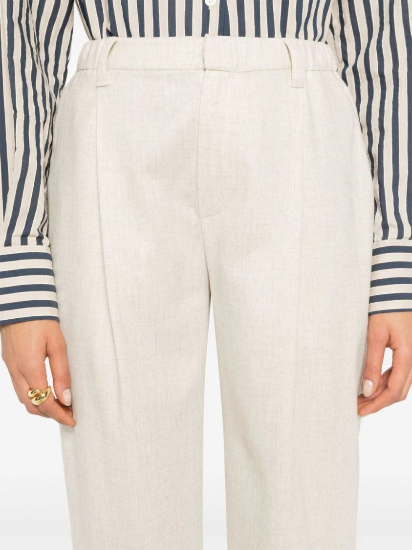 Brunello Cucinelli Tailored Pantalone Trousers With Wool-Cashmere Blend And Finish