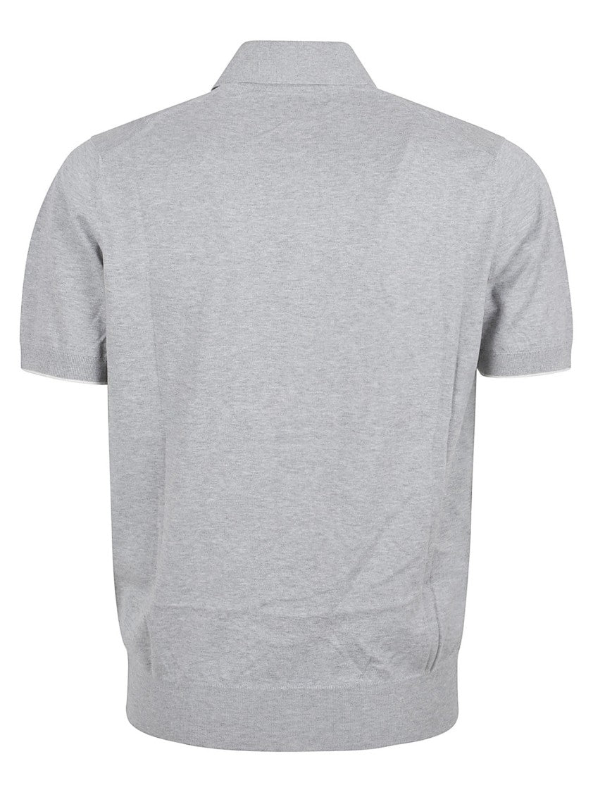 Brunello Cucinelli Short-Sleeve Polo Shirt With Ribbed Collar