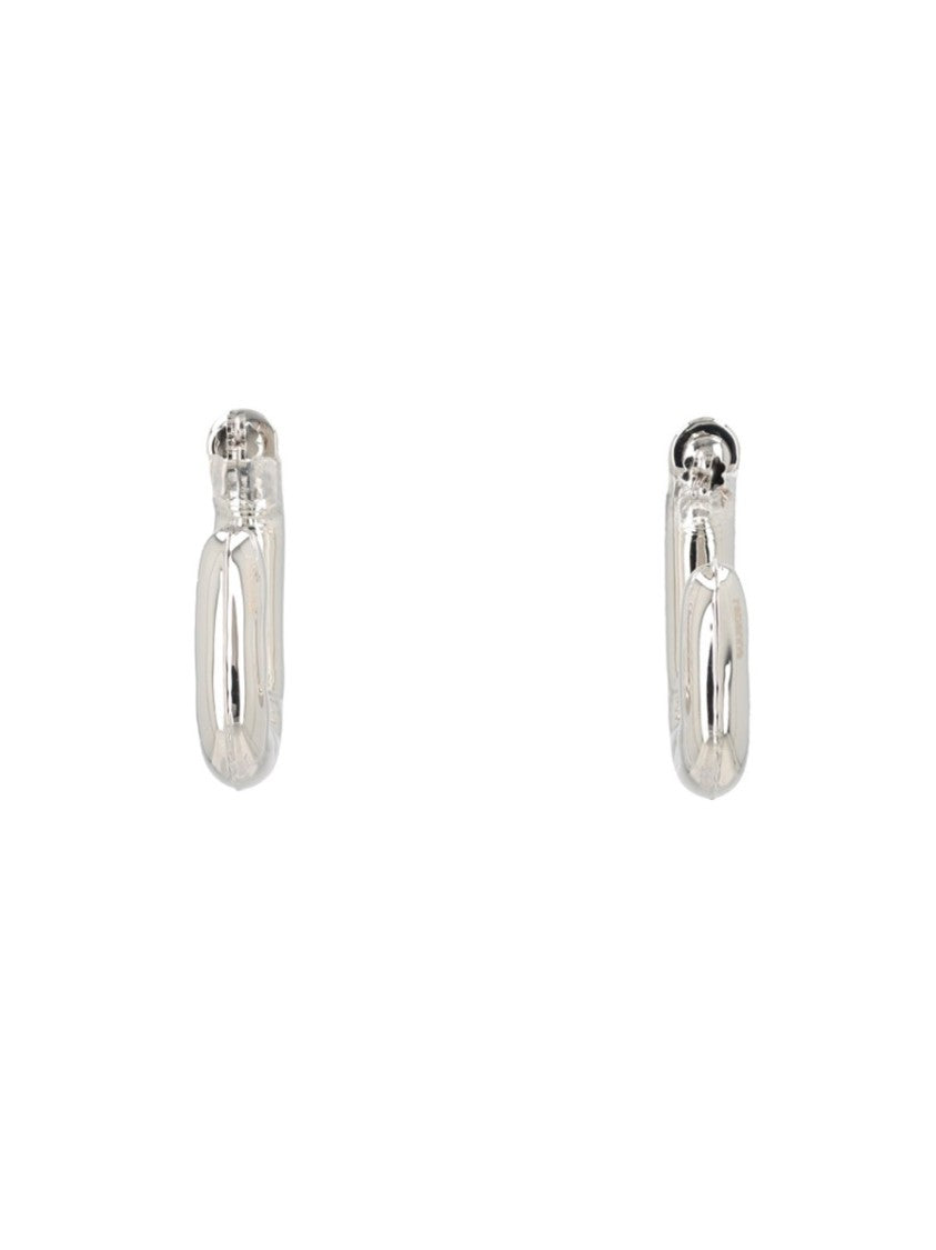 Rabanne Chunky Square Polished Metallic Hoop Earrings