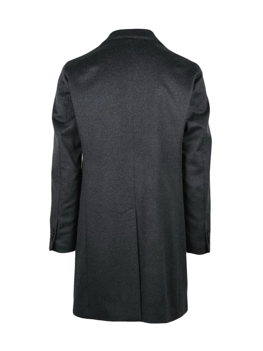 Luigi Bianchi Grey Virgin Wool-Cashmere Coat