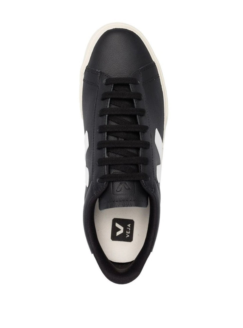 Veja Black Campo Leather Sneakers