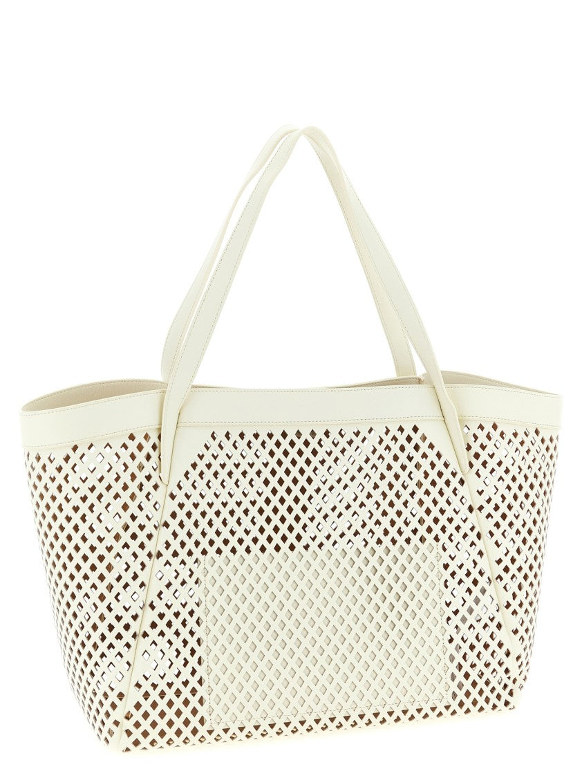 Twin-Set Openwork Leather Shopping Bag