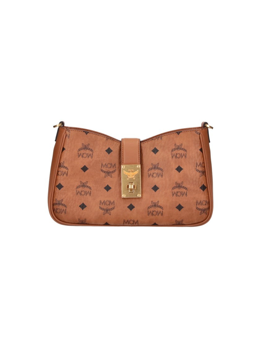 Mcm Tracy Brown Visetos Monogram Small Shoulder Bag