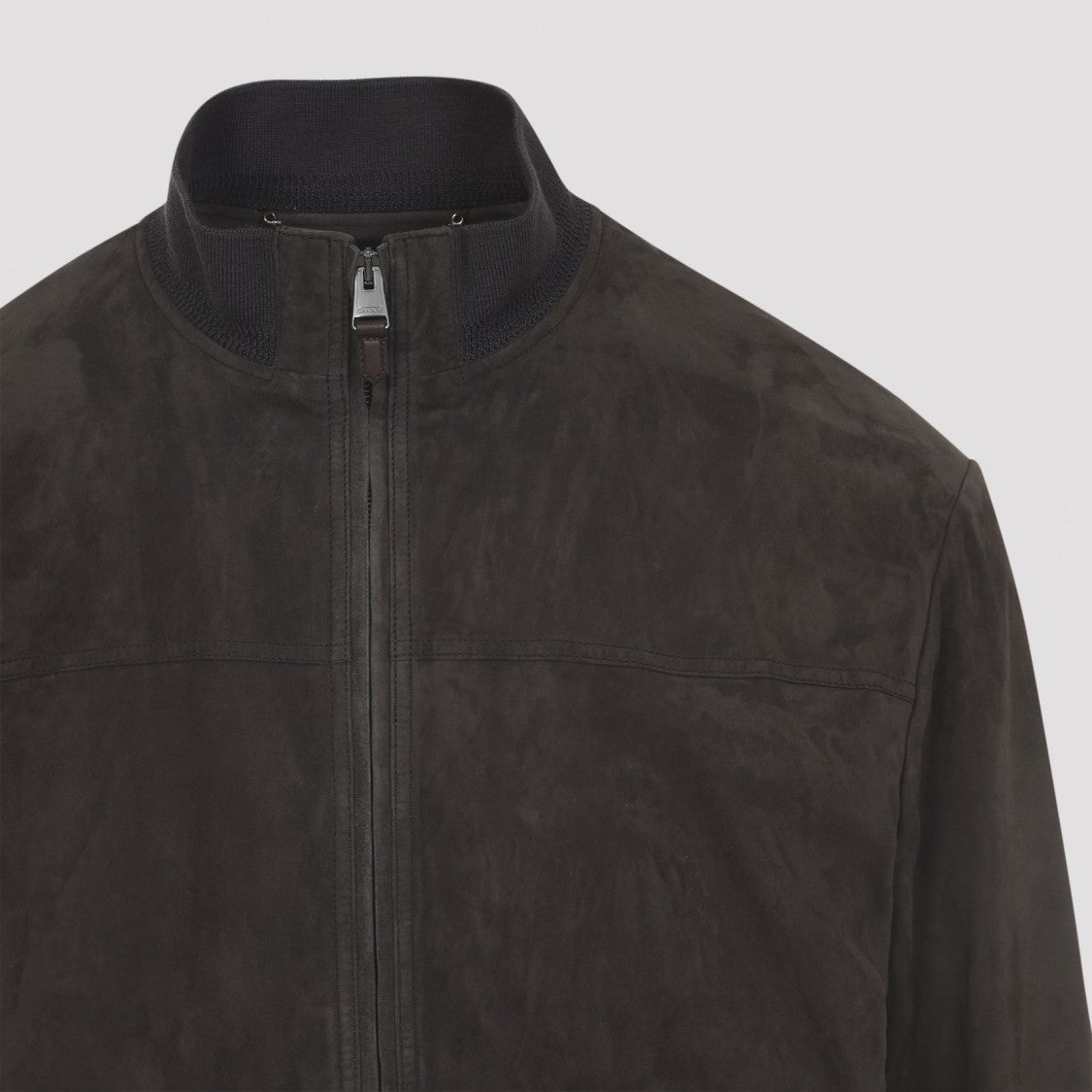 Canali Brown Goat Bomber Jacket