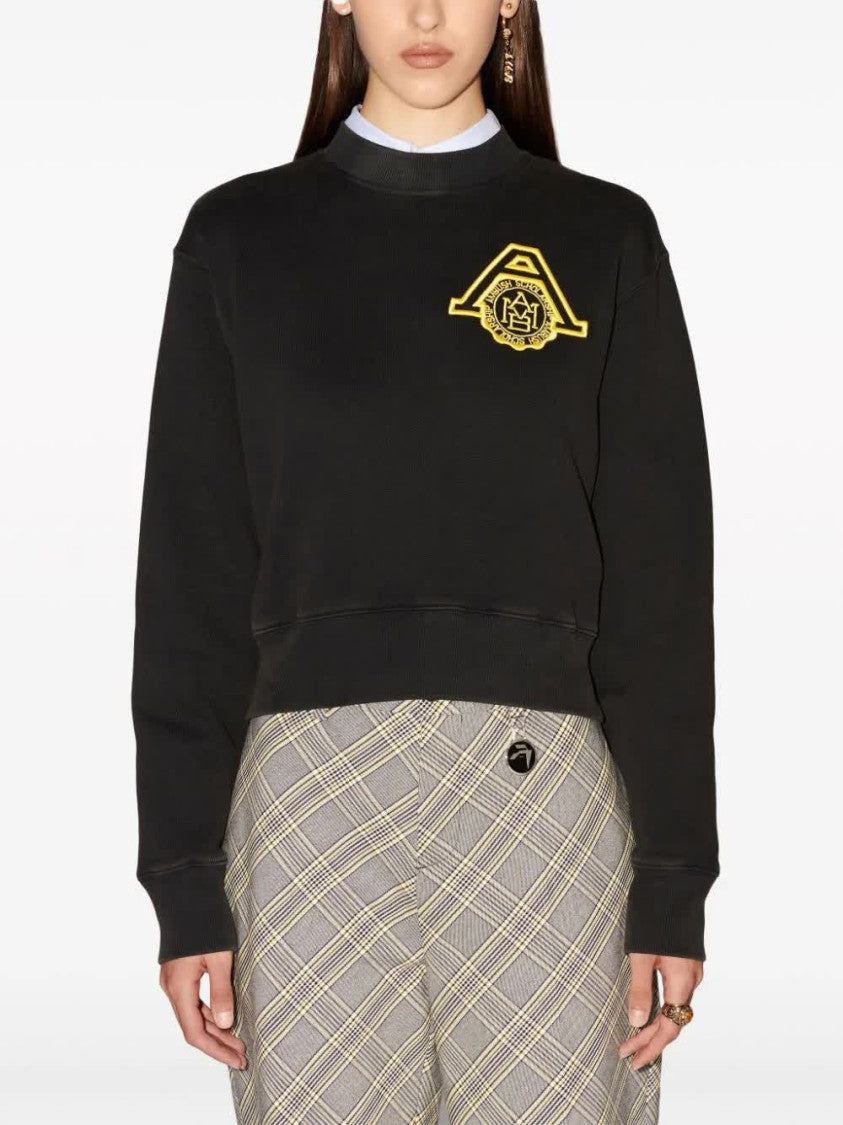 Ambush Black Scholarship Cropped Emblem Cotton Sweater