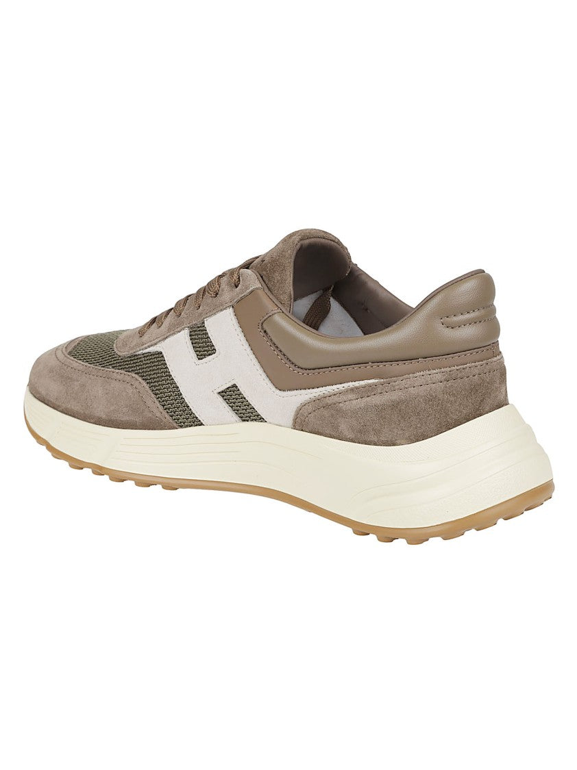Hogan Hyperlight Taupe Suede-Leather Low-Top Sneakers
