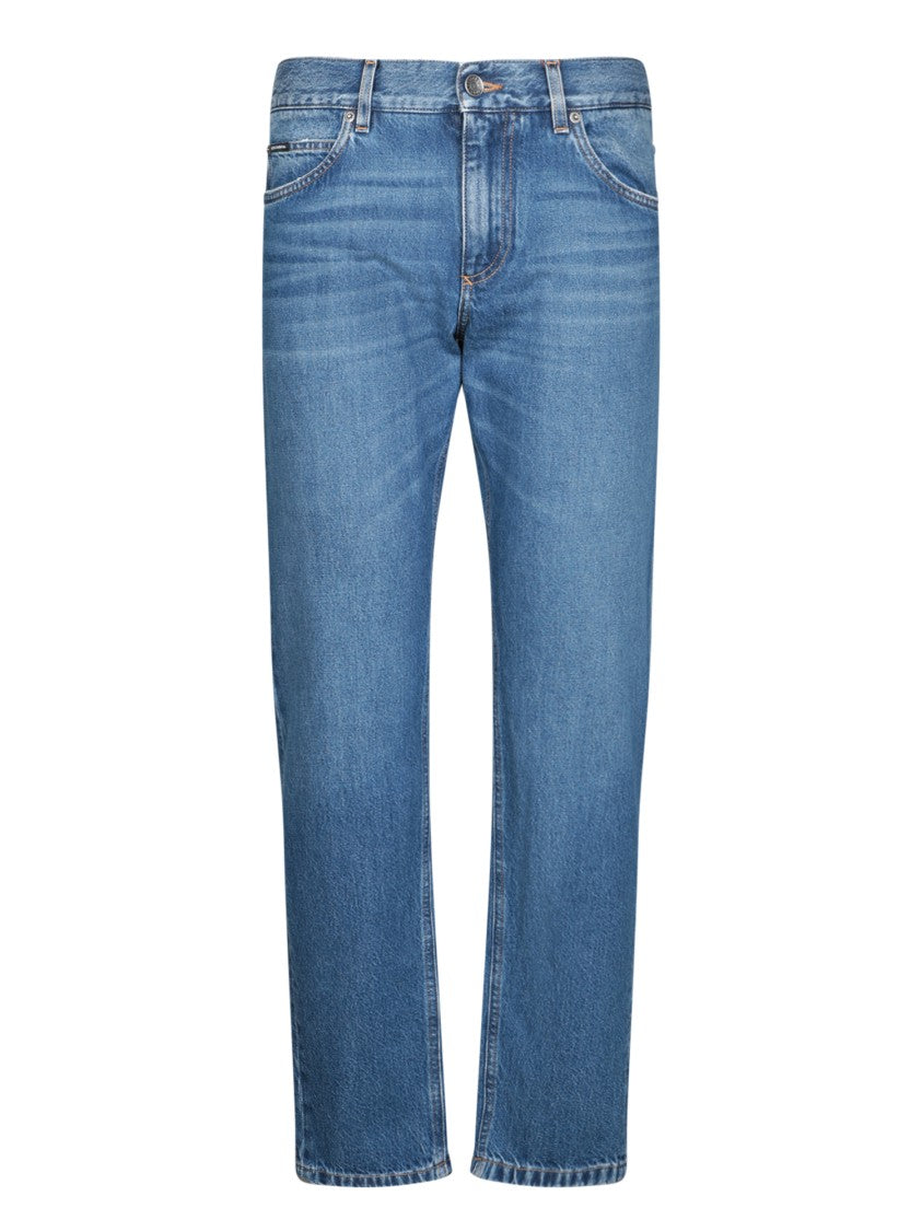 Dolce & Gabbana Mid-Rise Blue Jeans With Classic Five-Pocket Design