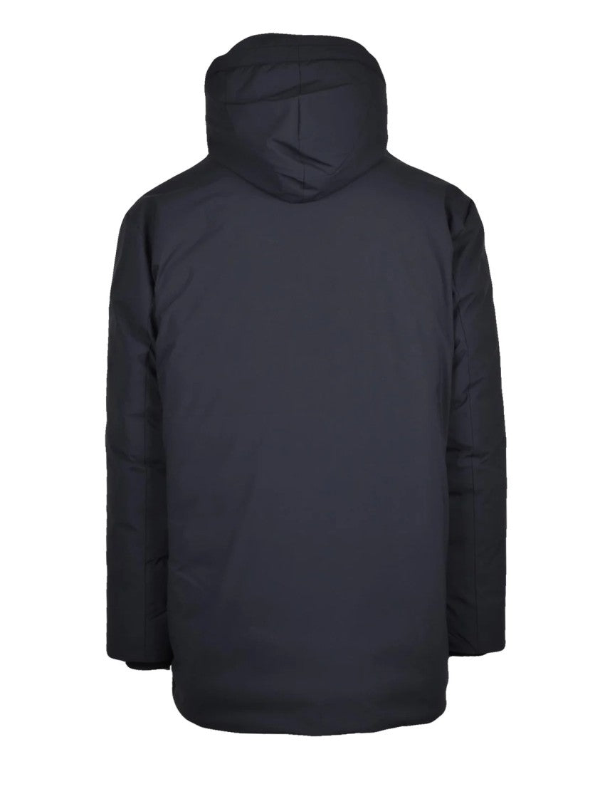 Save The Duck Padded Black Parka With Detachable Hood And Matte Finish