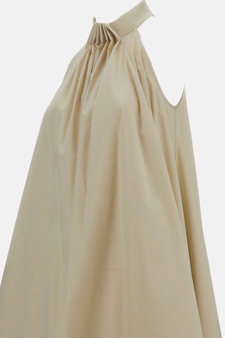 M.S.M. Milano A-Line Halter Neck Maxi Dress With Draped Front