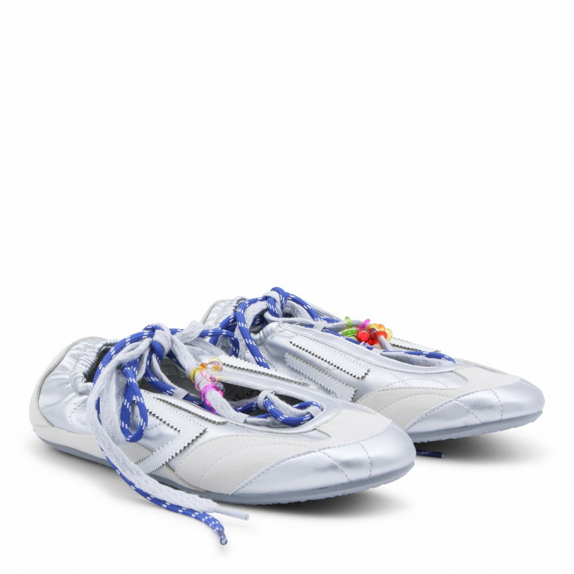Puraai White Sneakers With Beige Accents